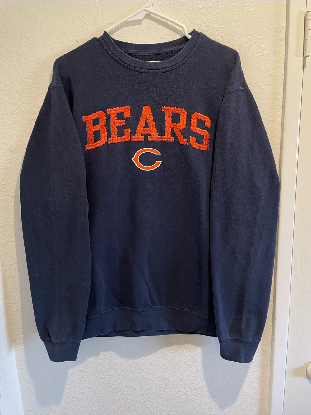 NFL Team Apparel Chicago Bears Navy Blue Crewneck Sweatshirt Men's Large